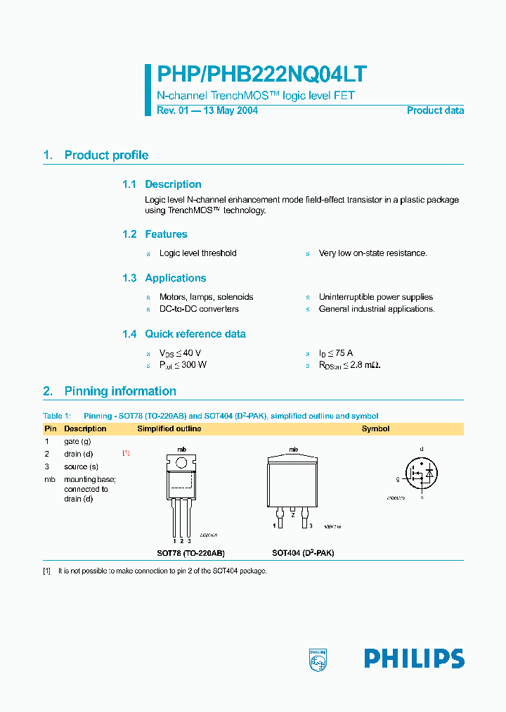 PHP222NQ04LT_283785.PDF Datasheet