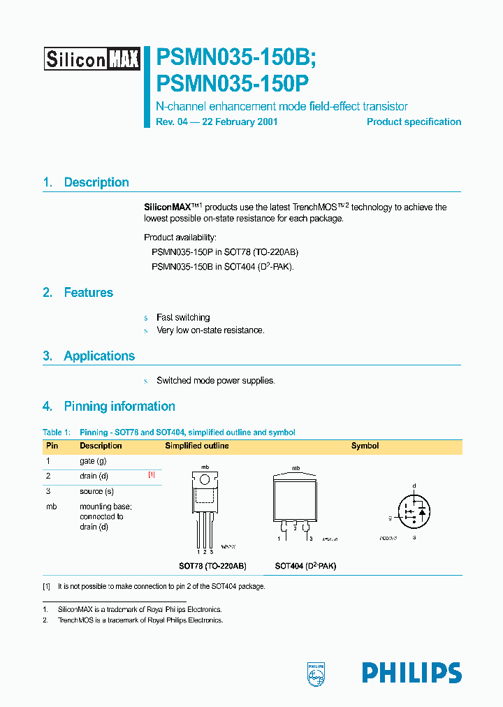 PSMN035-150B_181399.PDF Datasheet