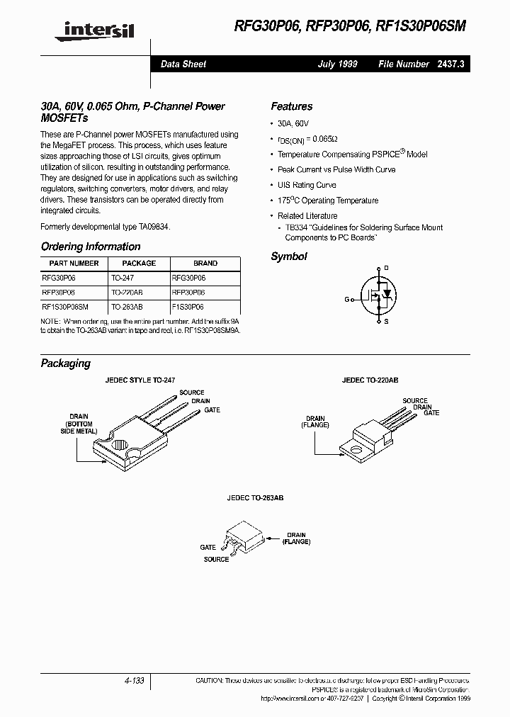 RFP30P06_364190.PDF Datasheet Download --- IC-ON-LINE