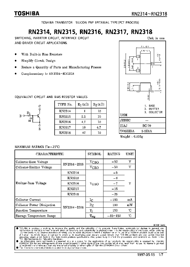 RN2317_259290.PDF Datasheet Download --- IC-ON-LINE