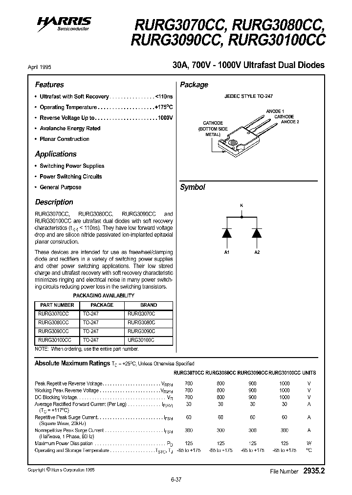 RURG30100CC_292794.PDF Datasheet