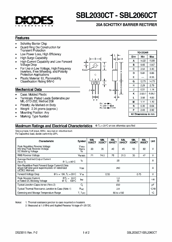 SBL2045CT_11229.PDF Datasheet Download --- IC-ON-LINE