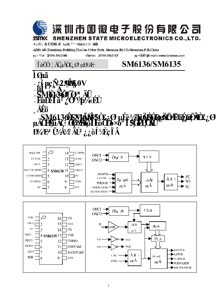 SM6135_202910.PDF Datasheet Download --- IC-ON-LINE
