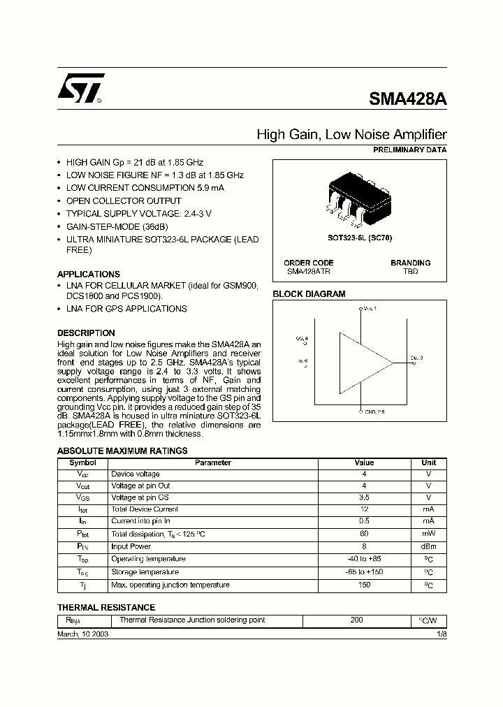 SMA428ATR_197726.PDF Datasheet