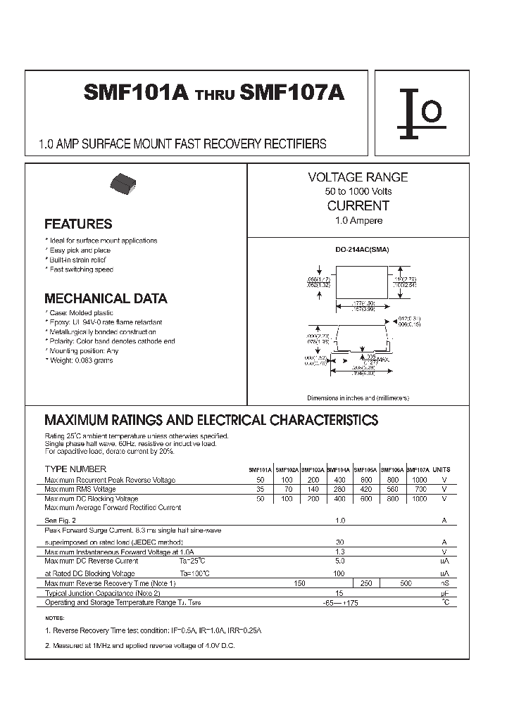 SMF101A_318255.PDF Datasheet Download --- IC-ON-LINE
