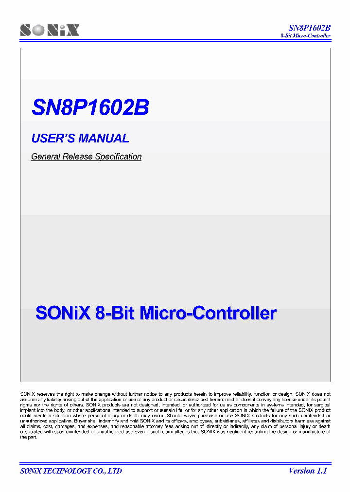 SN8P1602BP_203339.PDF Datasheet