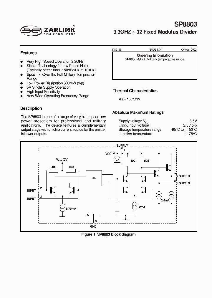 SP8803_320273.PDF Datasheet Download --- IC-ON-LINE