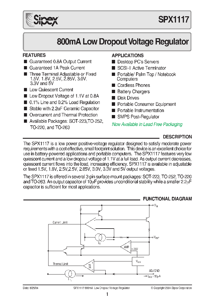 SPX1117_49915.PDF Datasheet
