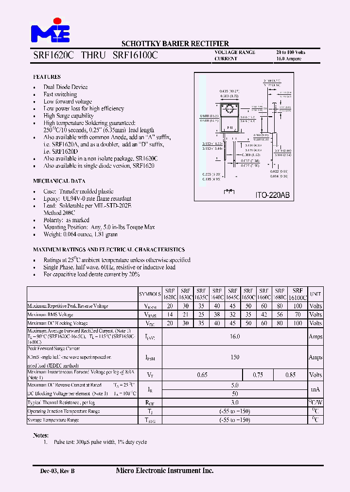 SRF1620C_333880.PDF Datasheet