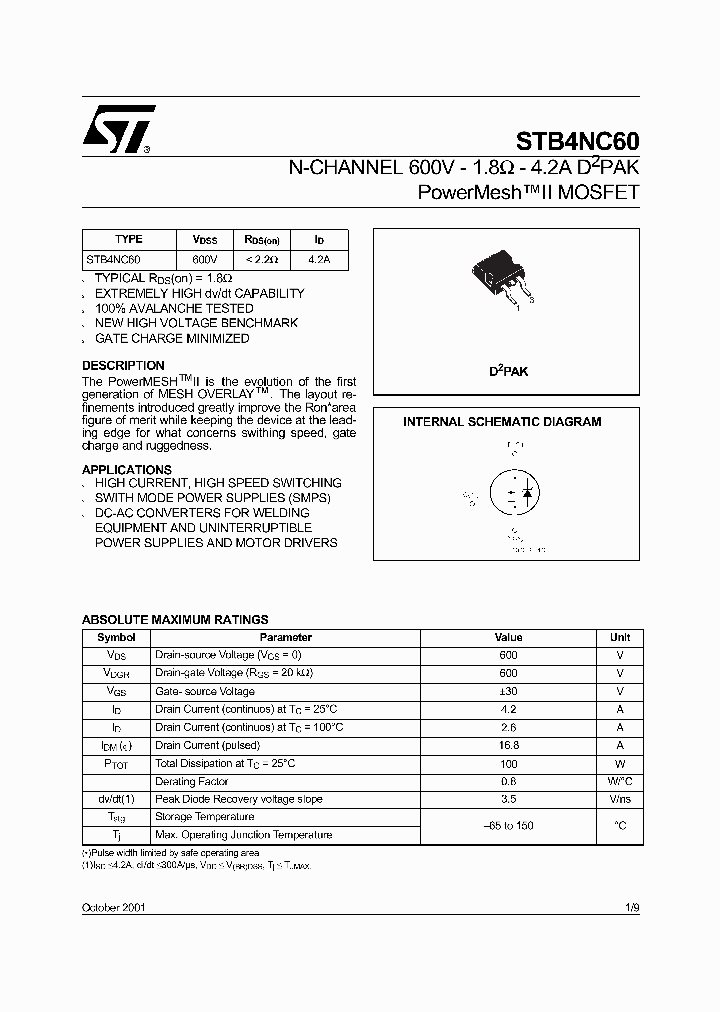 STB4NC60_357094.PDF Datasheet