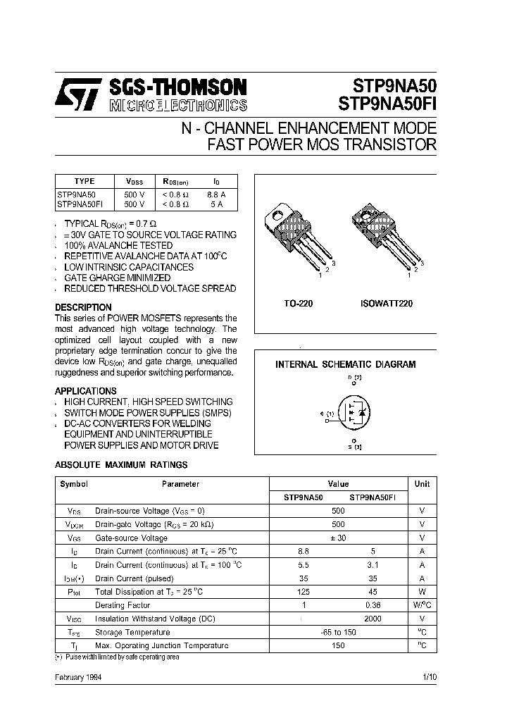 STP9NA50FI_349775.PDF Datasheet