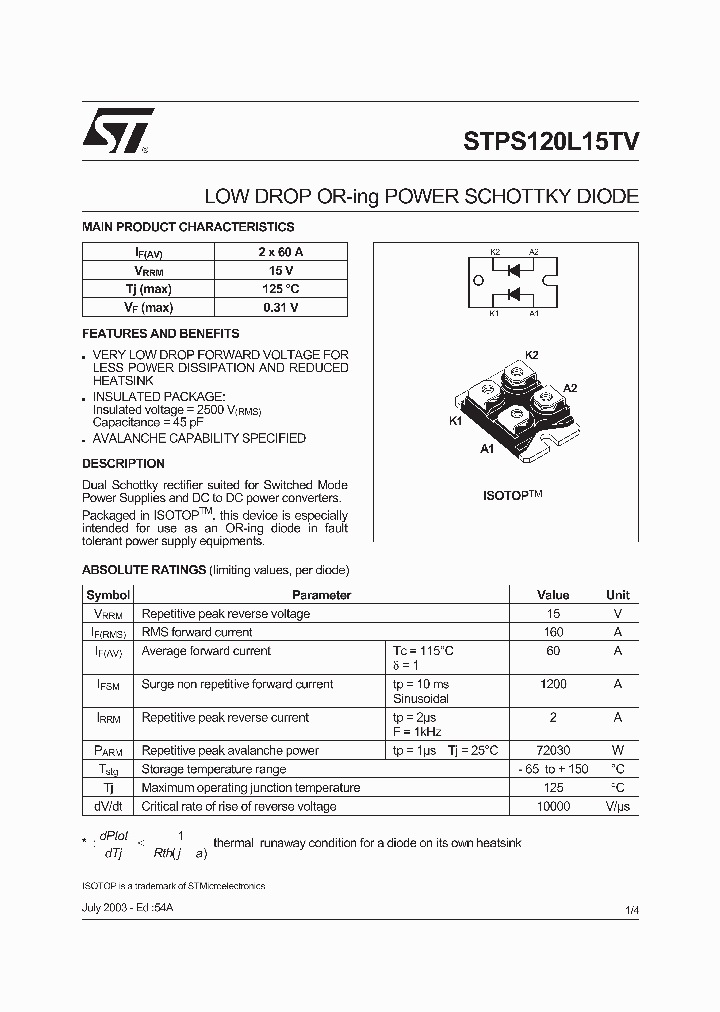 STPS120L15_363076.PDF Datasheet