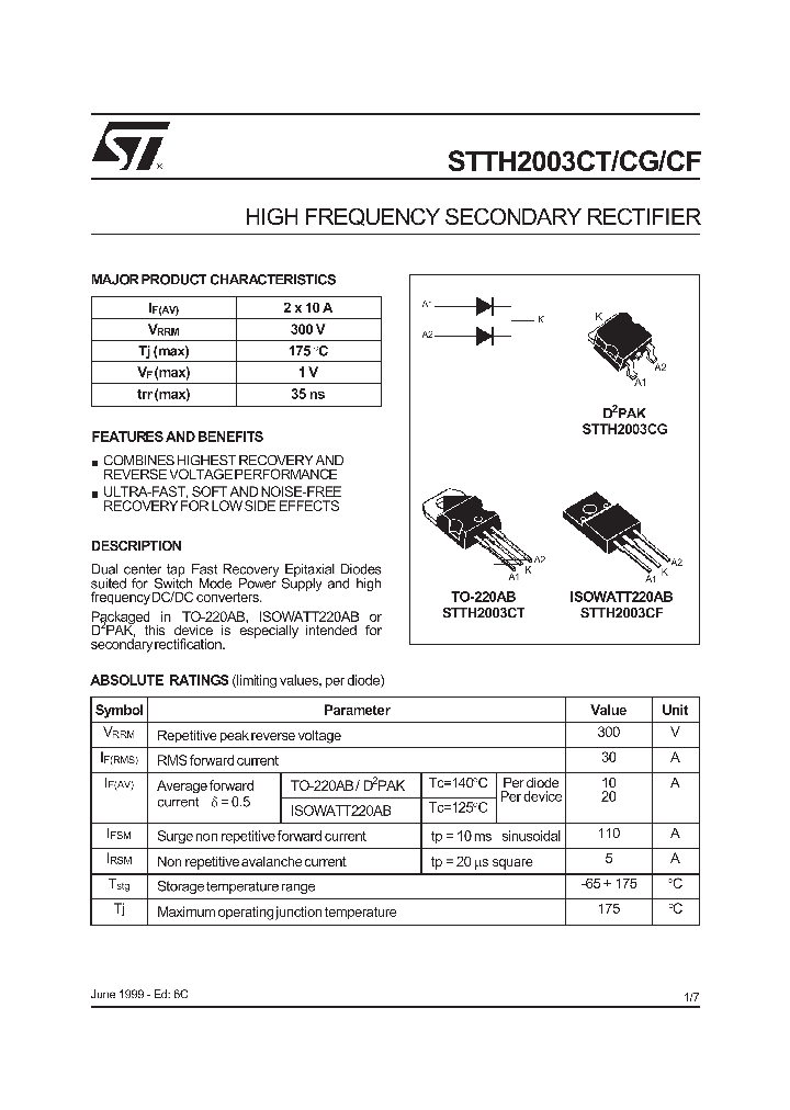STTH2003CG_251227.PDF Datasheet Download --- IC-ON-LINE