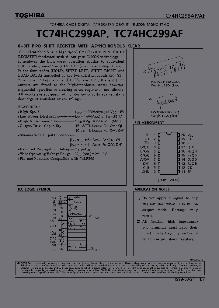 TC74HC299AF_188121.PDF Datasheet
