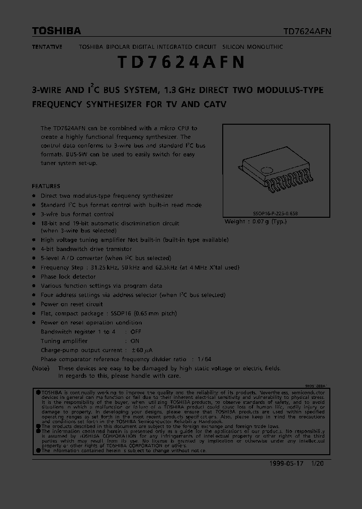 TD7624AFN_70092.PDF Datasheet Download --- IC-ON-LINE