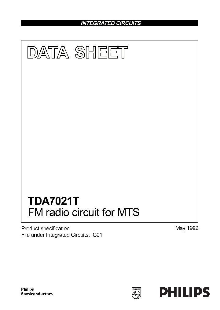 TDA7021_326498.PDF Datasheet Download --- IC-ON-LINE