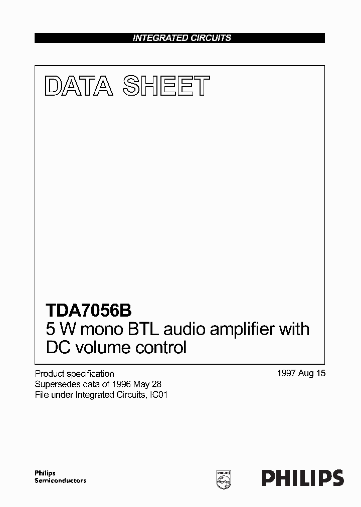 TDA7056B_199398.PDF Datasheet Download --- IC-ON-LINE