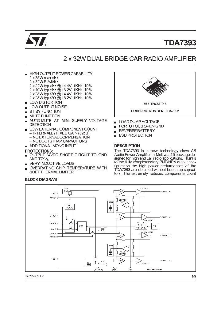 TDA7393_203671.PDF Datasheet Download