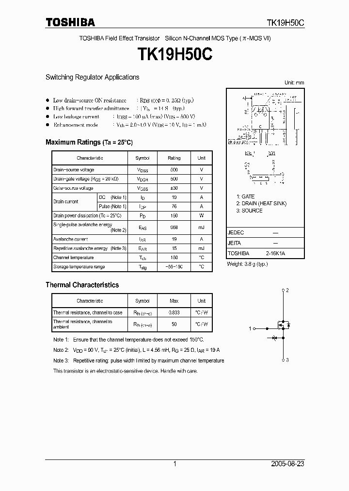 TK19H50C_341766.PDF Datasheet