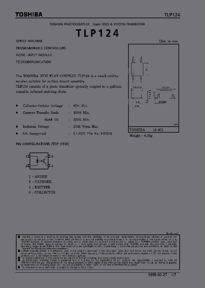 TLP124_331278.PDF Datasheet