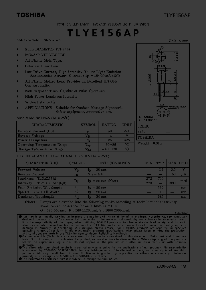 TLYE156AP_311003.PDF Datasheet