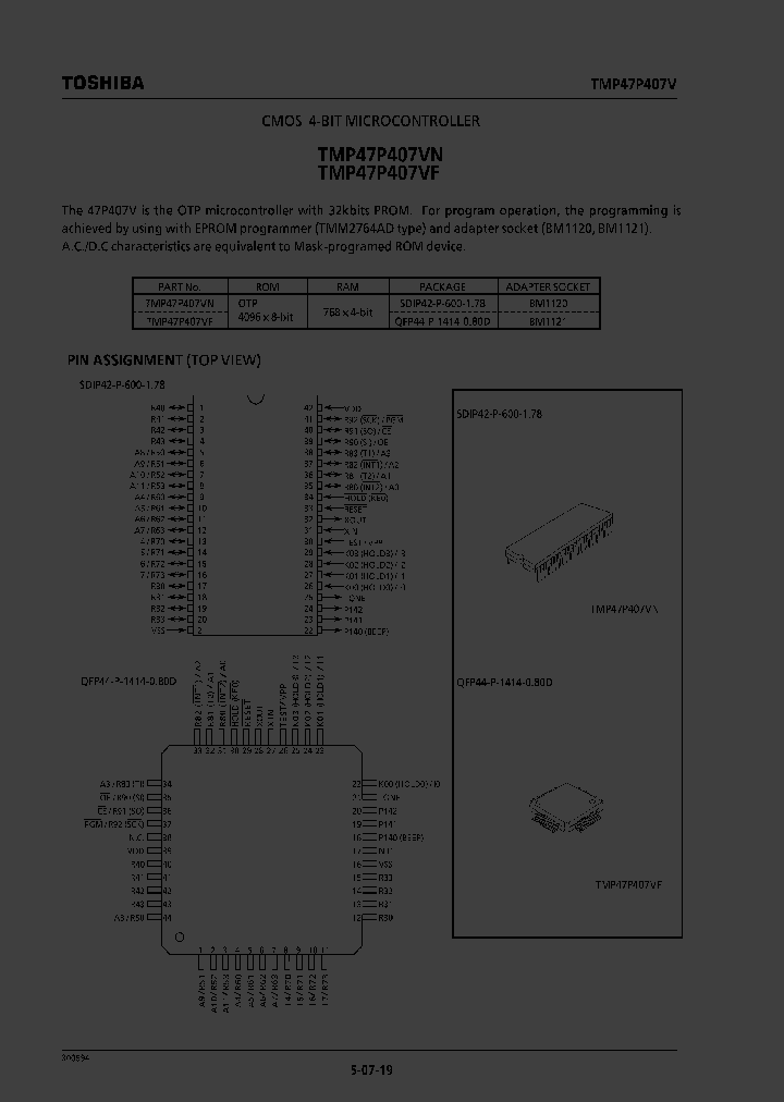 TMP47P407VF_314002.PDF Datasheet
