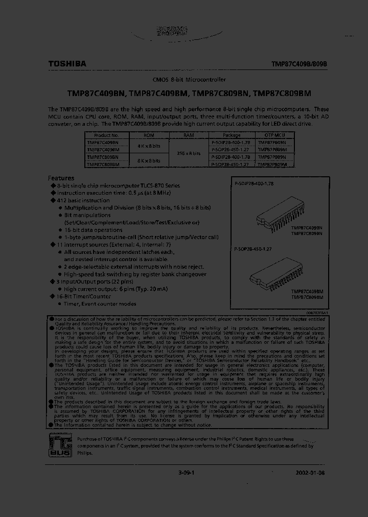 TMP87P809N_187652.PDF Datasheet