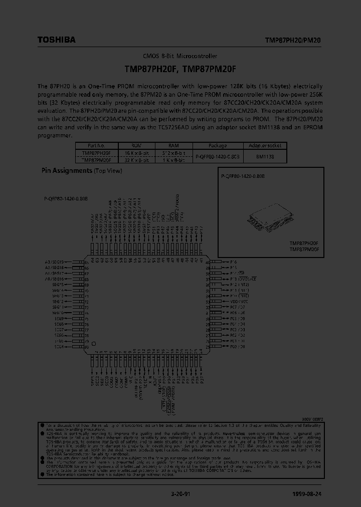 TMP87PM20F_365311.PDF Datasheet