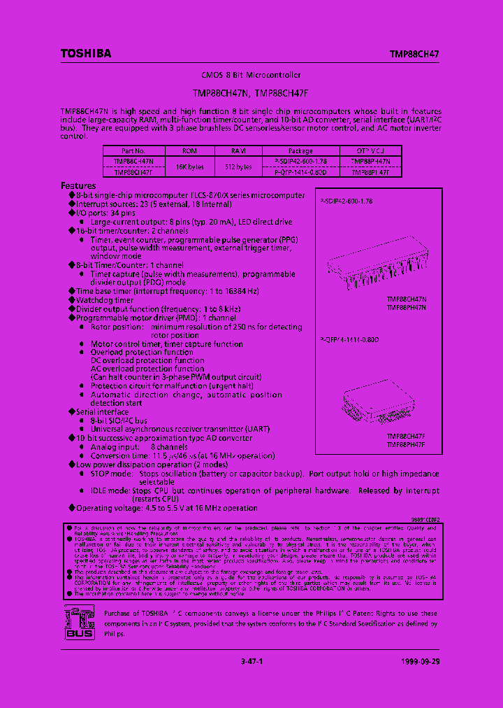 TMP88CH47F_333919.PDF Datasheet Download --- IC-ON-LINE