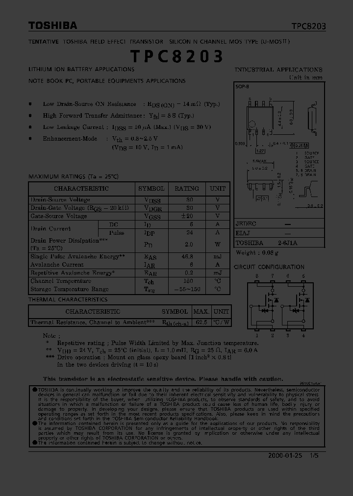 TPC8203_362286.PDF Datasheet
