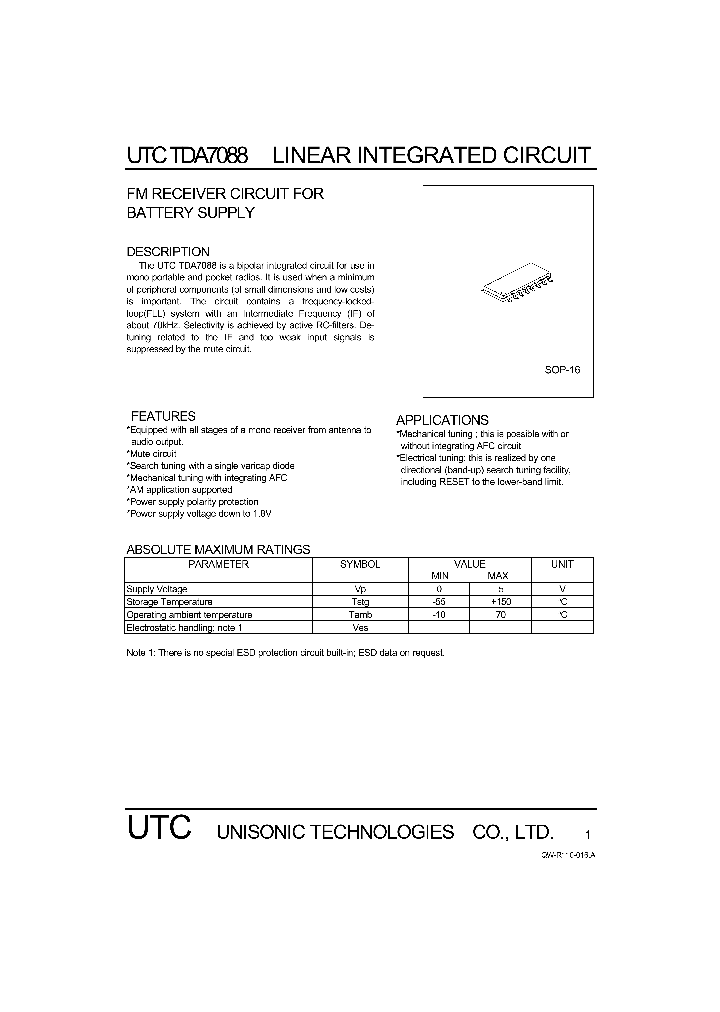 UTCTDA7088_380925.PDF Datasheet