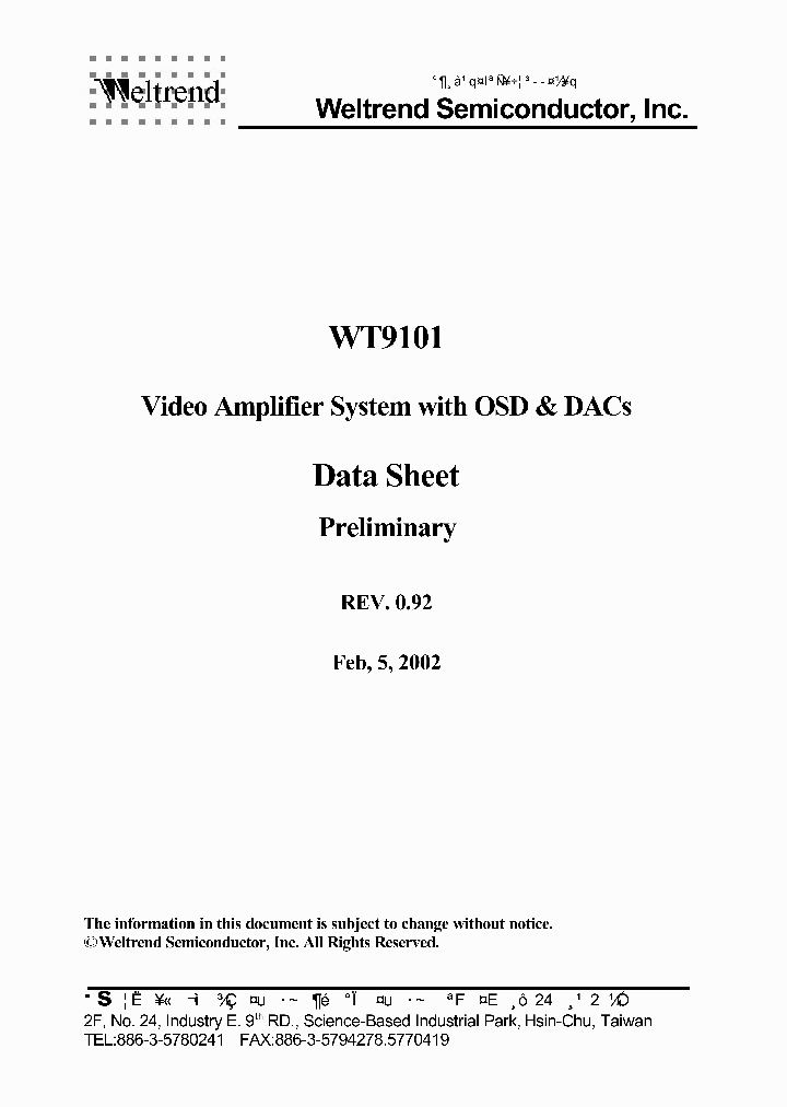 WT9101_328283.PDF Datasheet