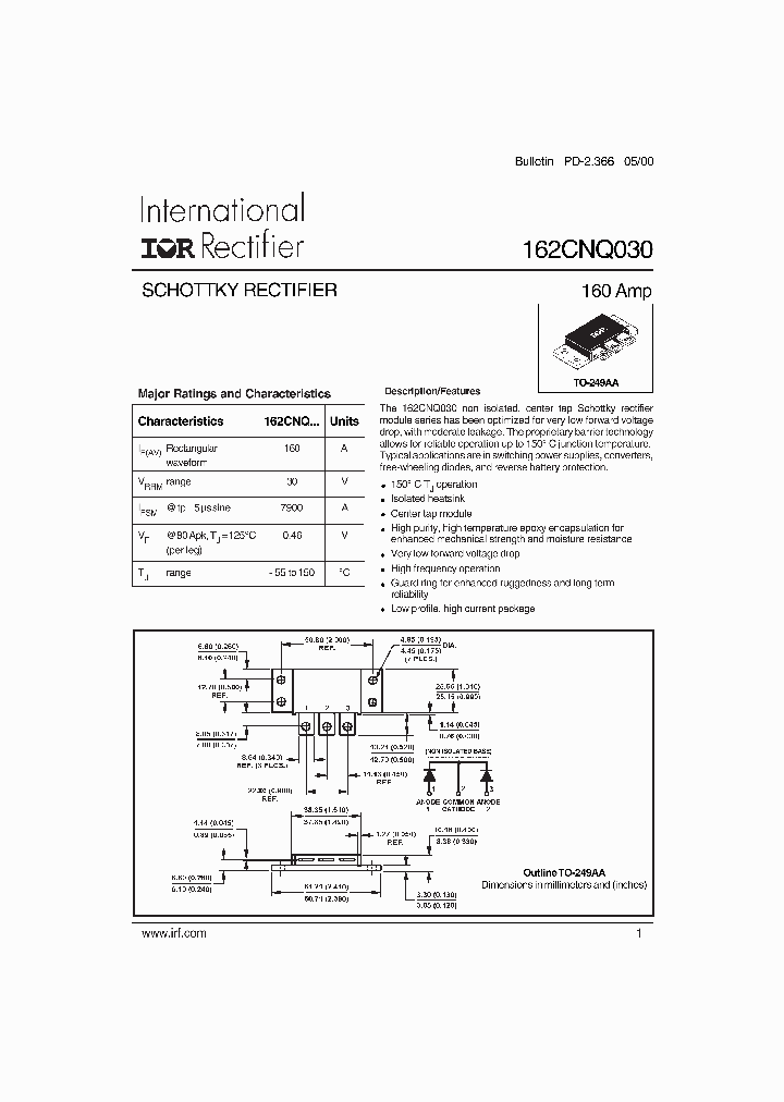 162CNQ030_398996.PDF Datasheet Download --- IC-ON-LINE
