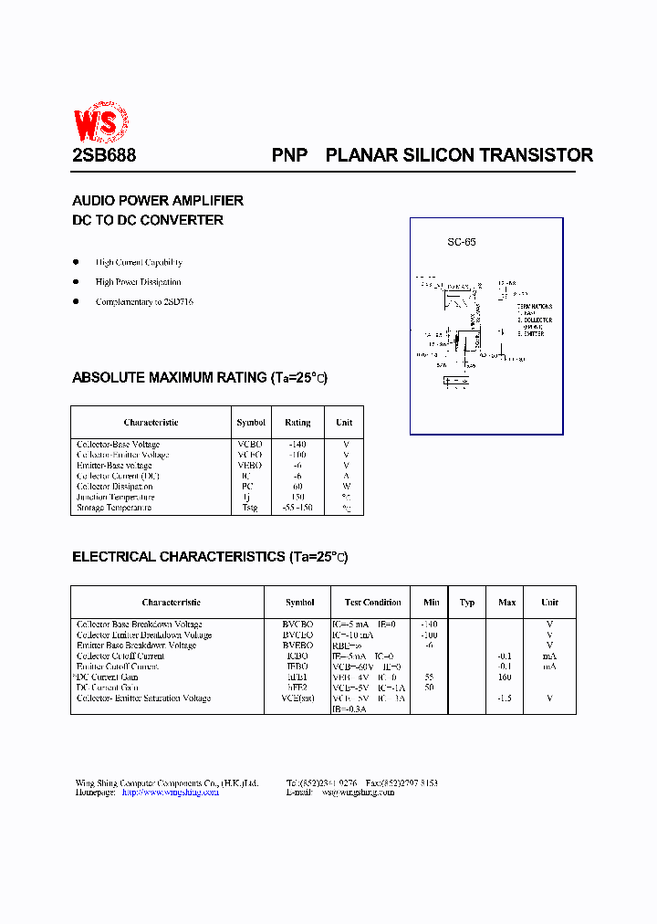 2SB686_407878.PDF Datasheet