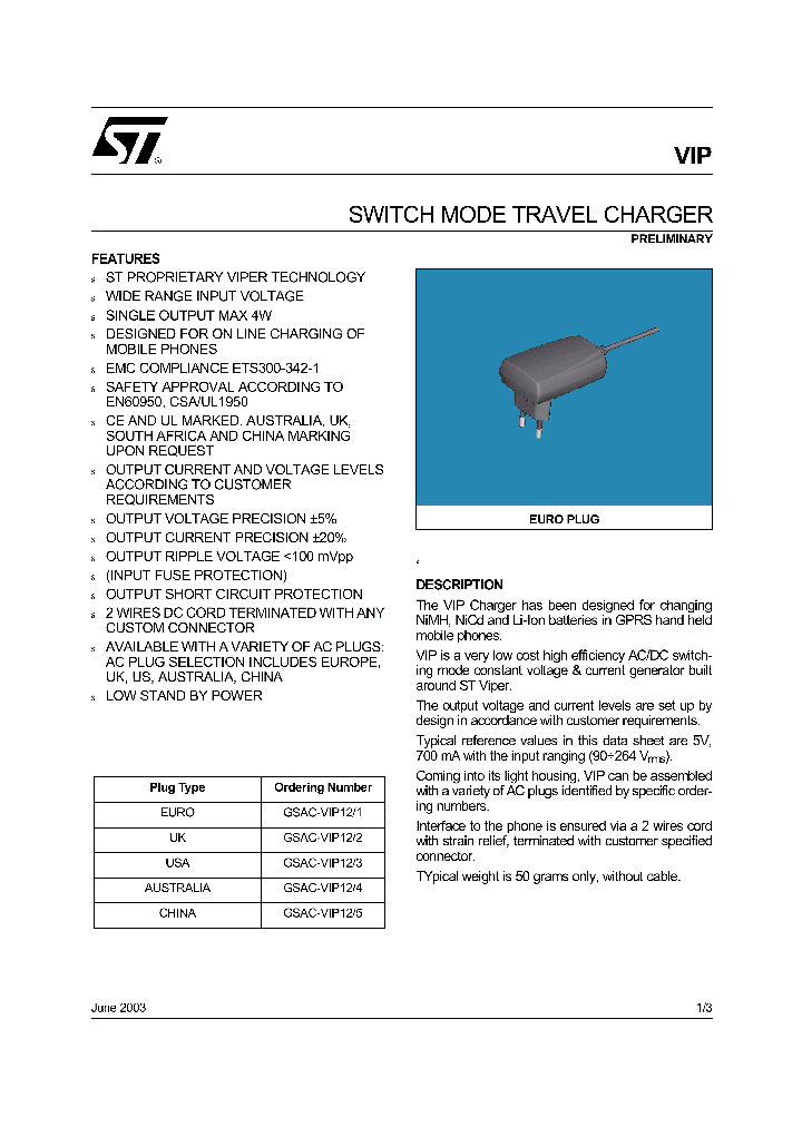 CHARGER_392887.PDF Datasheet