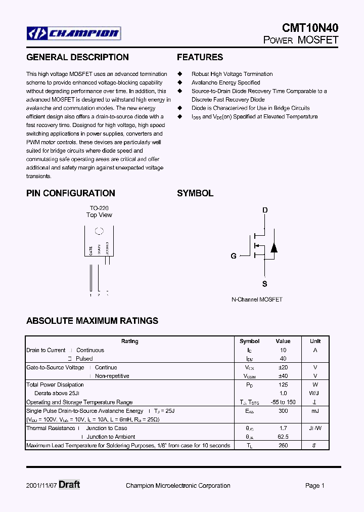 CMT10N40_432968.PDF Datasheet