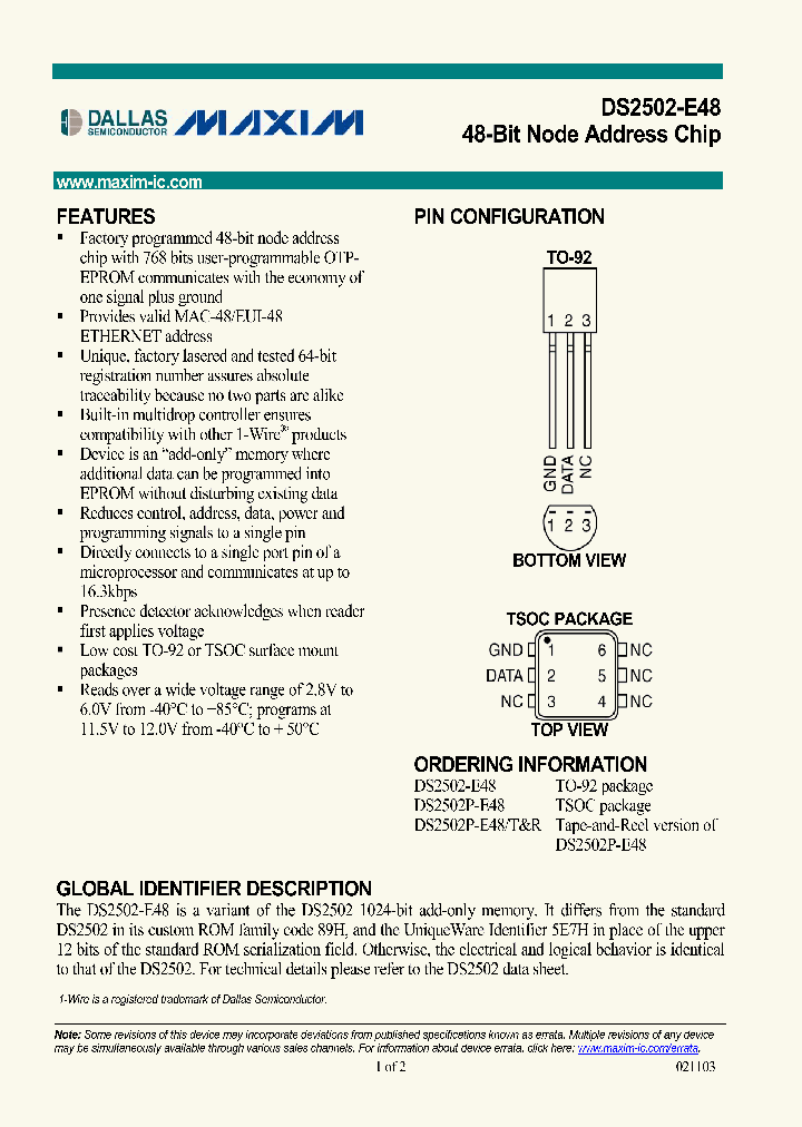 DS2502-E48_9187.PDF Datasheet