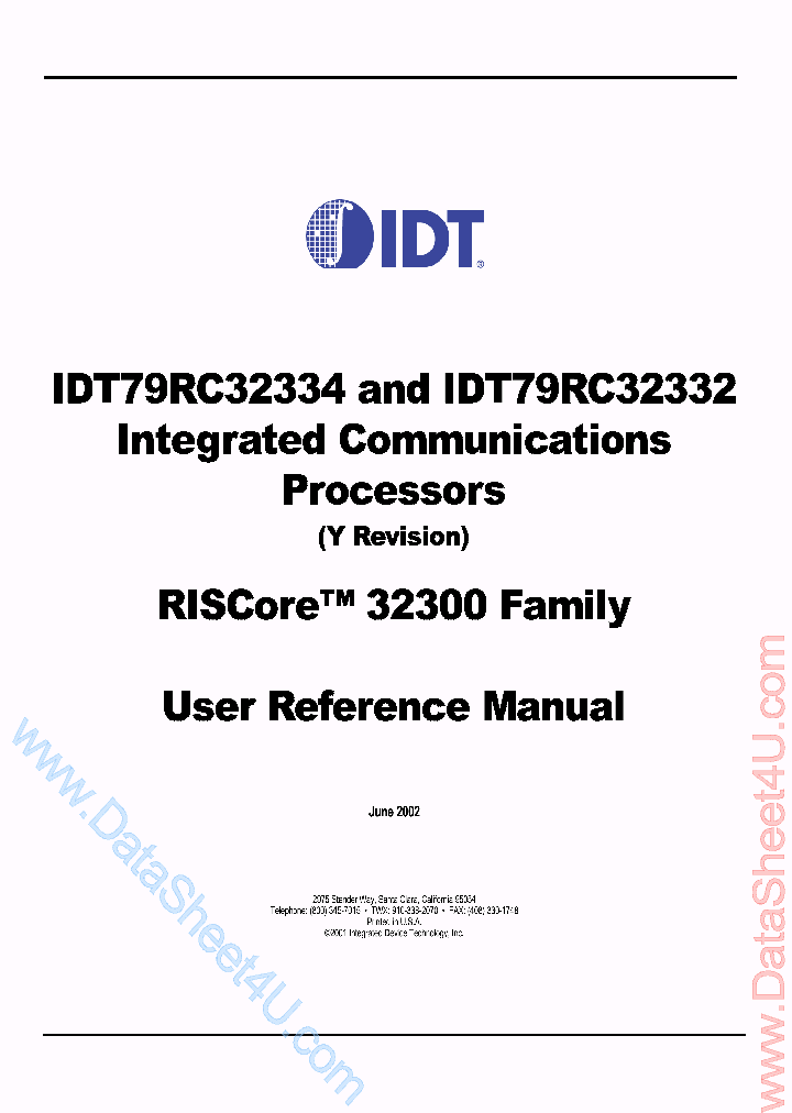 IDT79RC32334_401713.PDF Datasheet