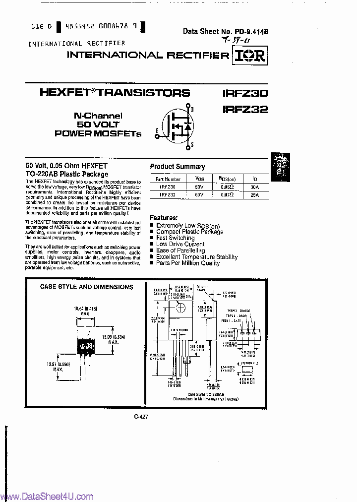 IRFZ32_396834.PDF Datasheet Download --- IC-ON-LINE