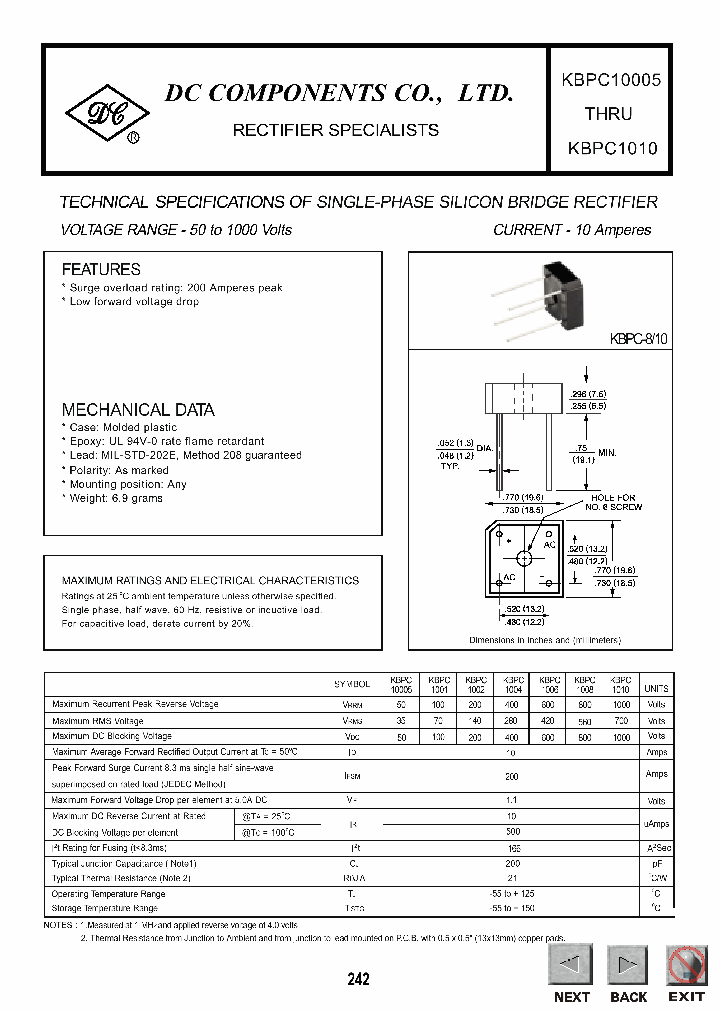 KBPC1006_398625.PDF Datasheet