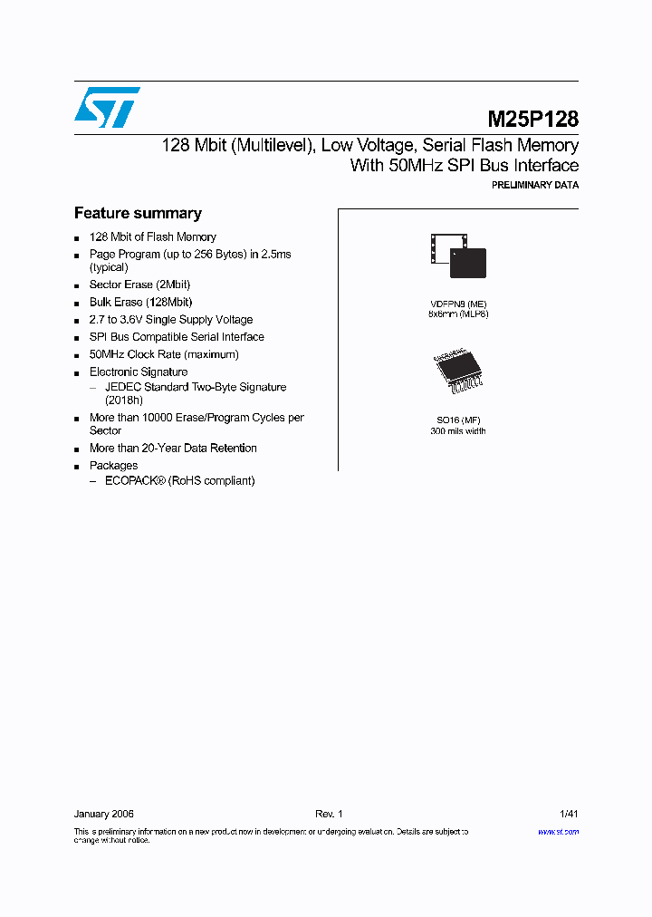 M25P128_387374.PDF Datasheet