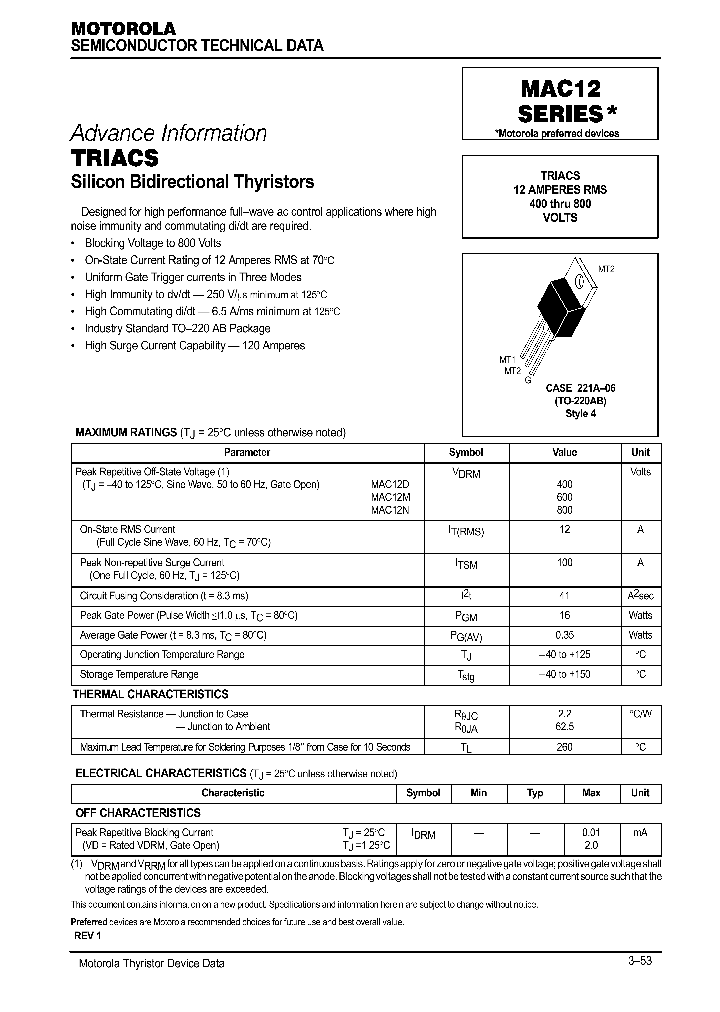 MAC12M_403176.PDF Datasheet Download --- IC-ON-LINE