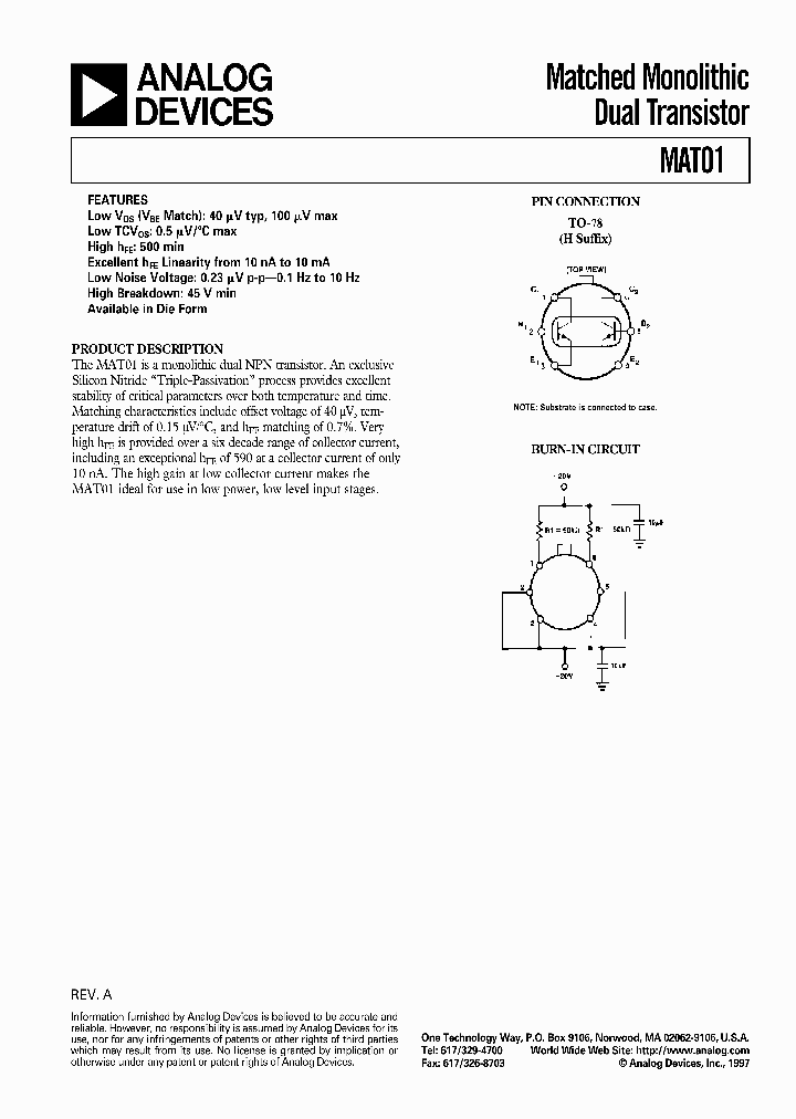 MAT01AH_90557.PDF Datasheet