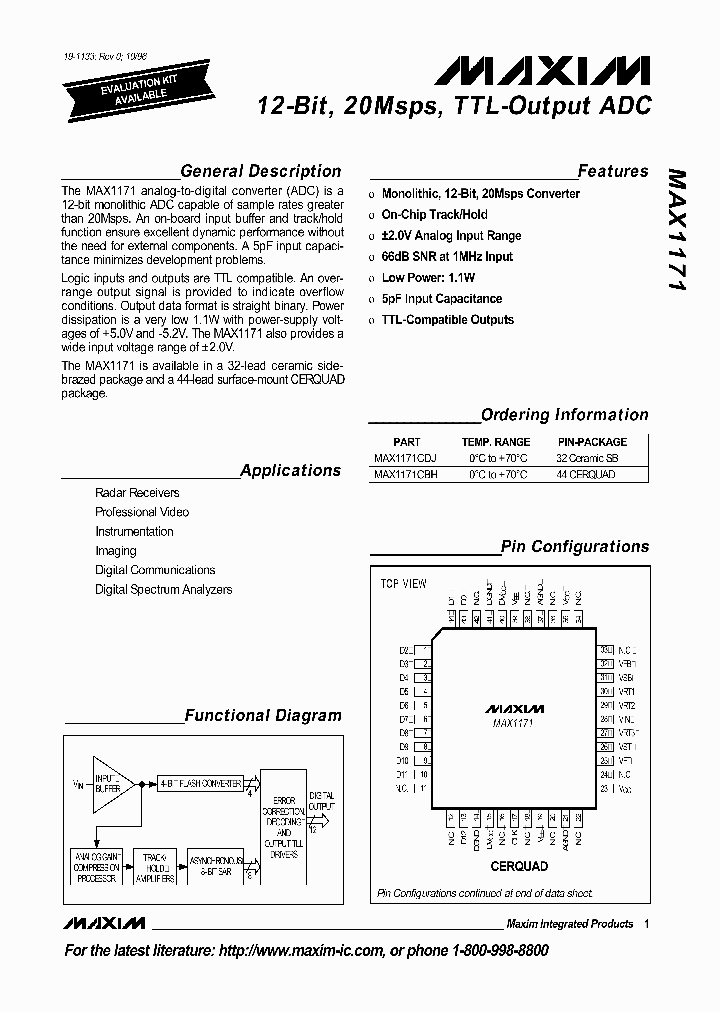 MAX1171_88513.PDF Datasheet