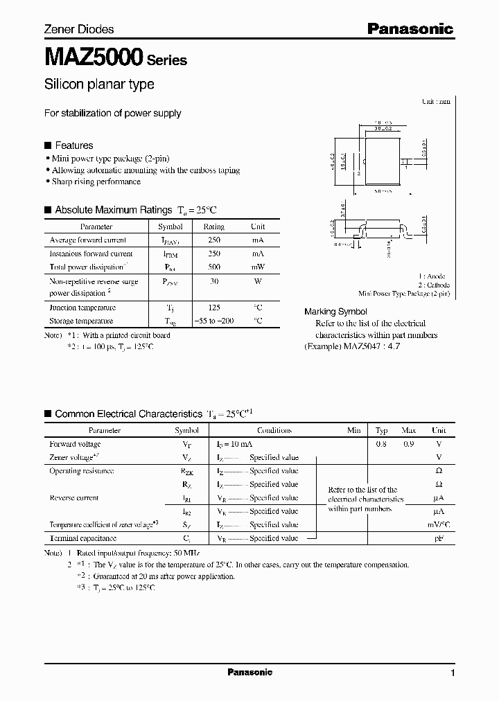 MAZ5200_177625.PDF Datasheet Download --- IC-ON-LINE