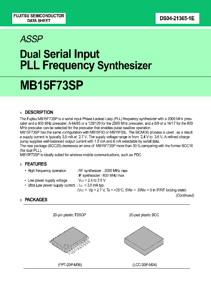 MB15F73SP_412626.PDF Datasheet
