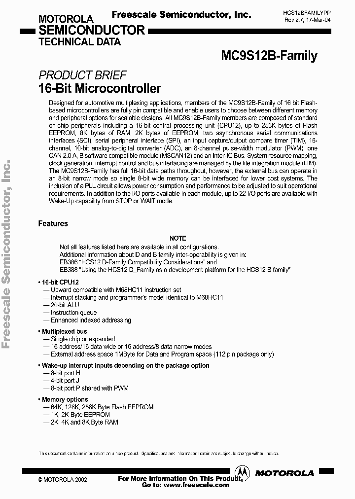 MC9S12B256_189297.PDF Datasheet