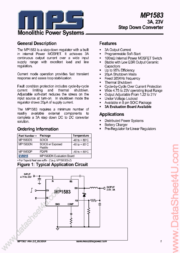 MP1583_395260.PDF Datasheet Download --- IC-ON-LINE