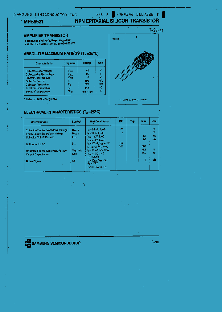 MPS6521_424010.PDF Datasheet Download --- IC-ON-LINE