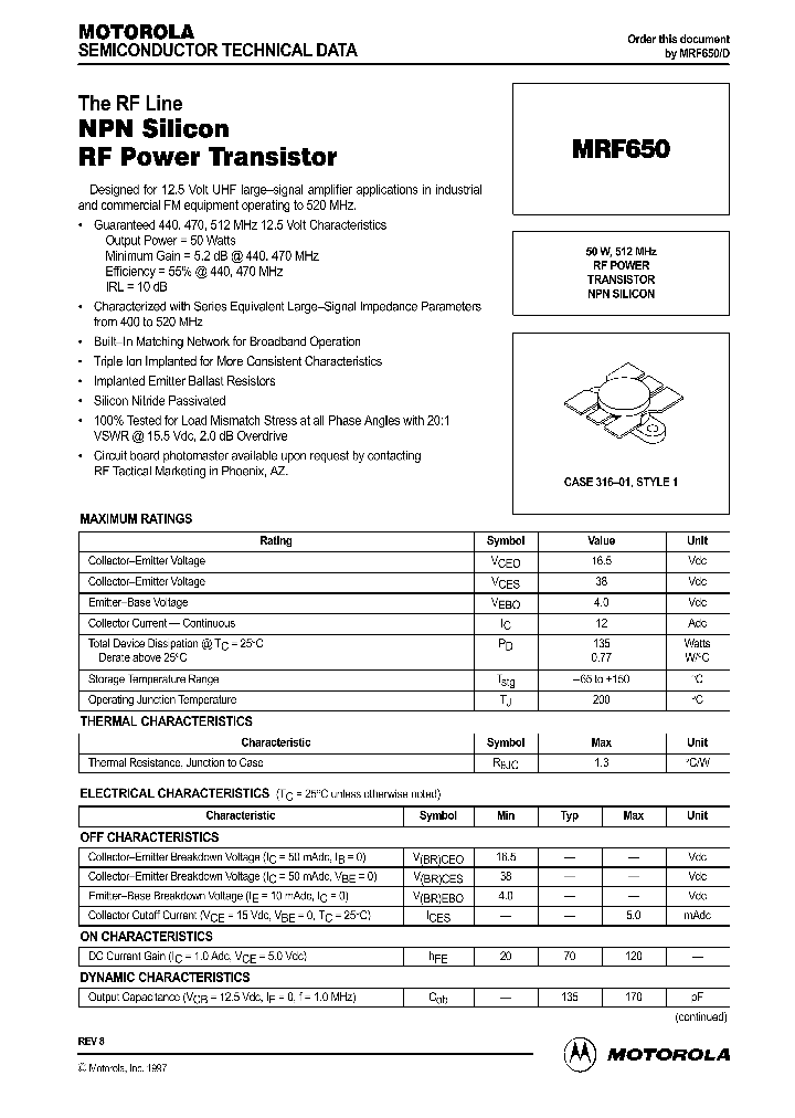 MRF650_430642.PDF Datasheet